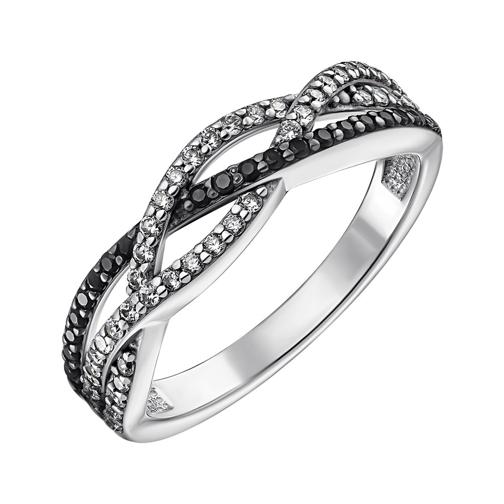 

Серебряное кольцо с фианитами 000148627 18.5 размера