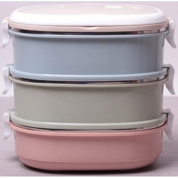 

Ланч-бокс Kamille Food Box 3 емкости по 700 мл, 20х14.5х18.5 см