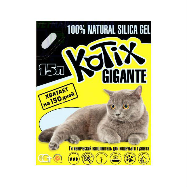 

Котикс Наполнитель силикагелевый KOTIX 15 литров BGL-KT-25