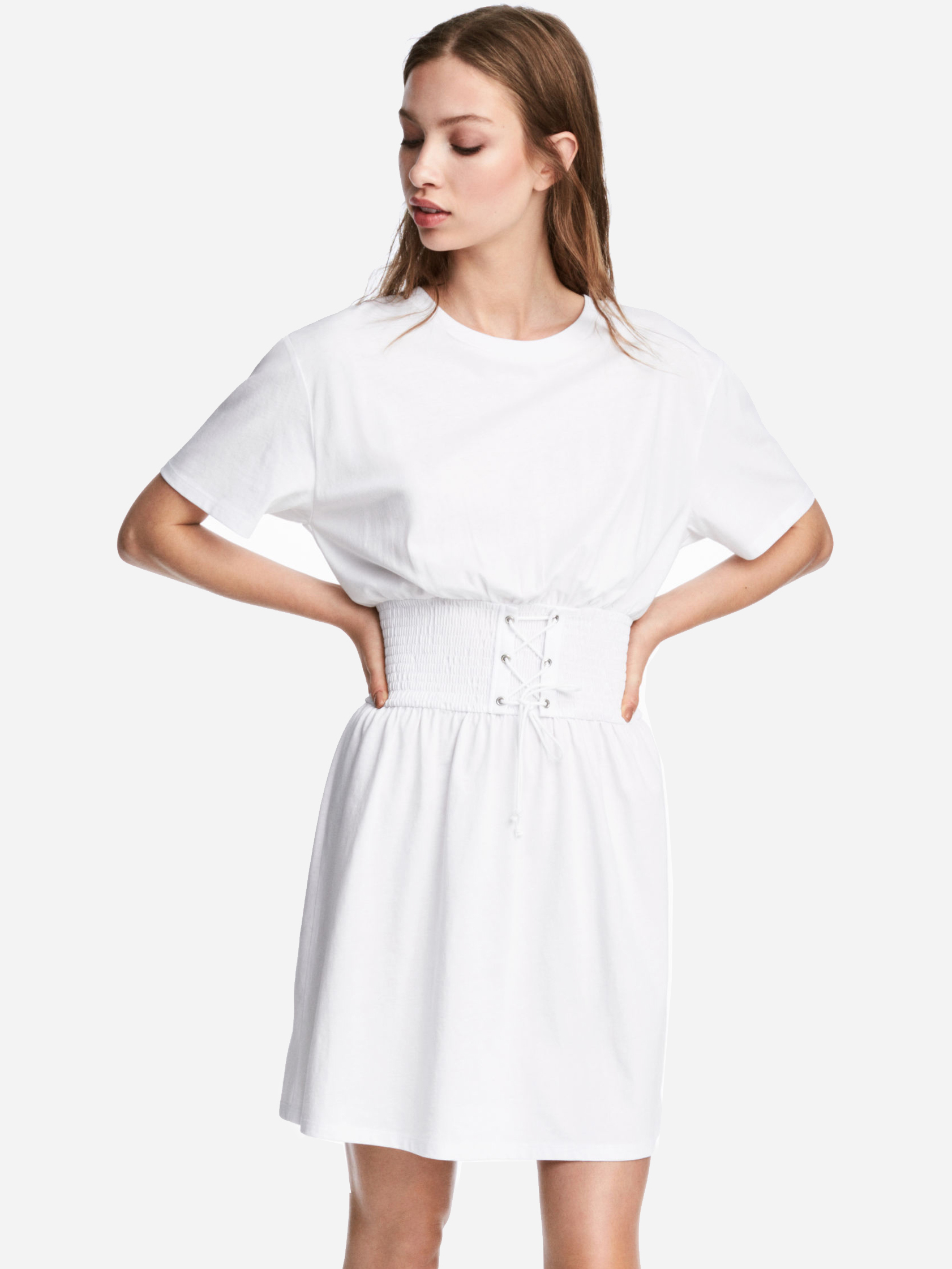 

Платье H&M 0558543-6  Белое, Платье H&M 0558543-6 34 Белое