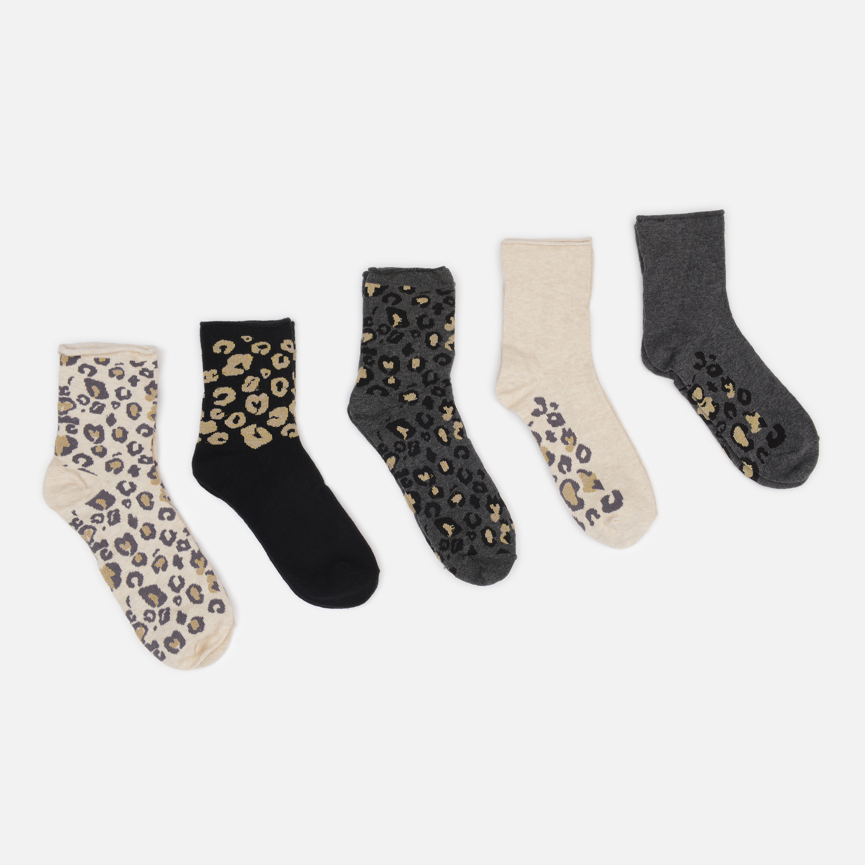 

Набор носков C&A 1709-2222141 - 5 пар Серо-бежевый леопард, Набор носков C&A 1709-2222141 35-38 5 пар Серо-бежевый леопард