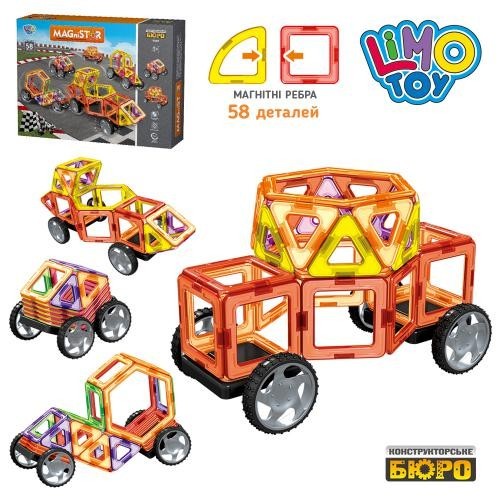 

Магнитный конструктор Limo Toy Транспорт Magical Magnet 58дет LT3002 колеса