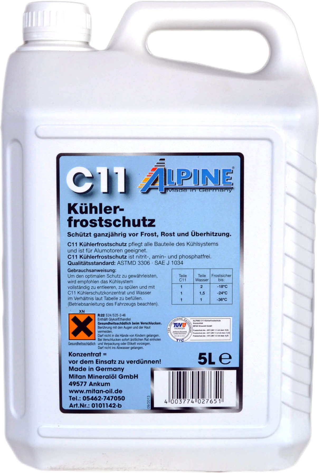 

Антифриз Alpine C11 Kuchlerfostschuts концентрат Синій 5 л