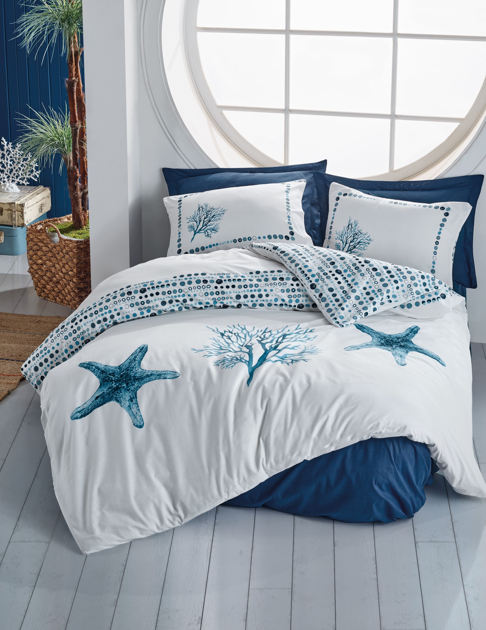

Комплект постельного белья Cotton box Star Lacivert 200x220 см