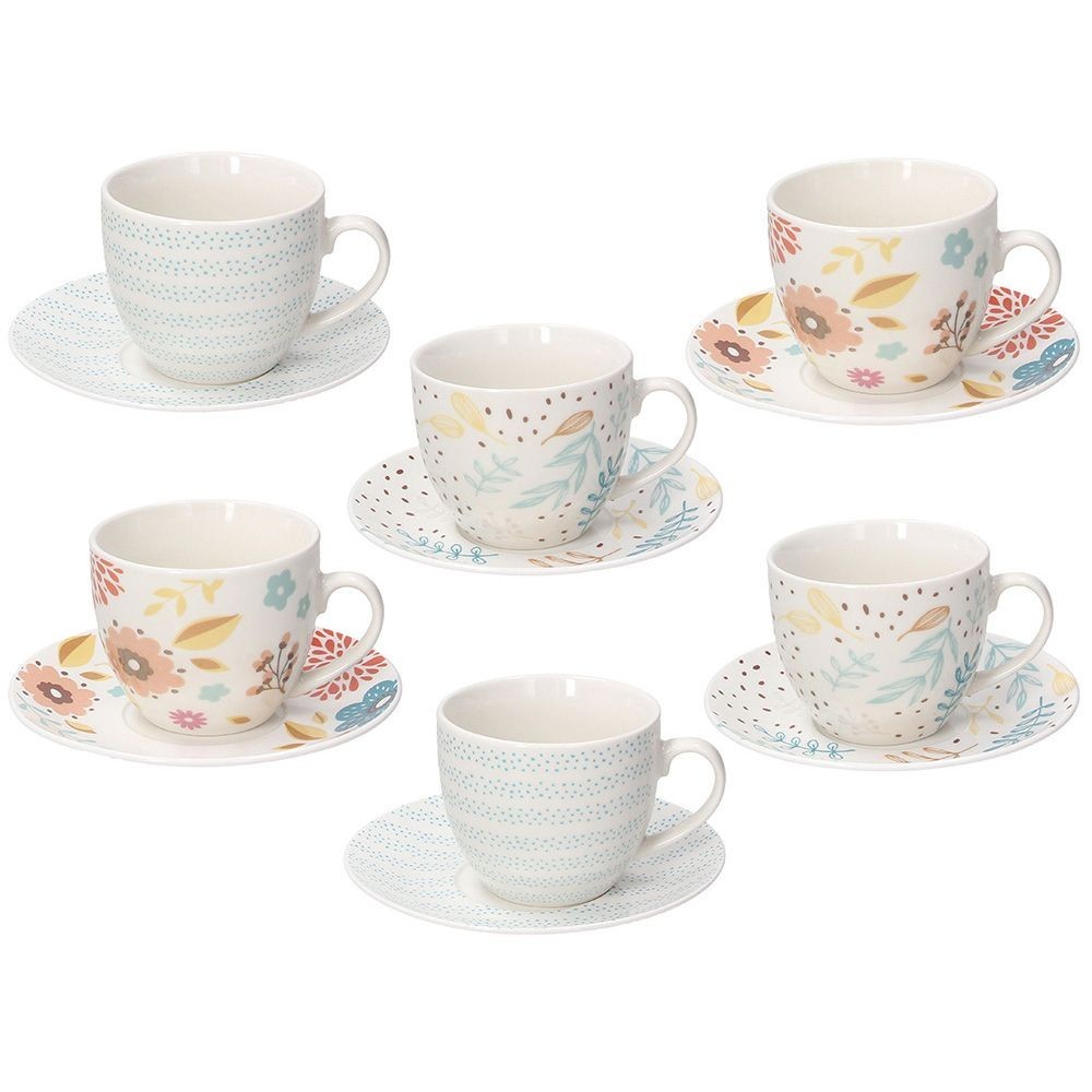 

Чайный сервиз Tognana Iris Naif, 200 мл, 6 персон, фарфор, разные цвета