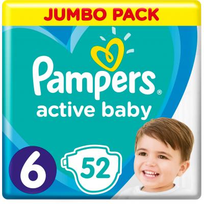 

Подгузник Pampers Active Baby Extra Large Размер 6 (13-18 кг), 52 шт. (8001090948533). 53847