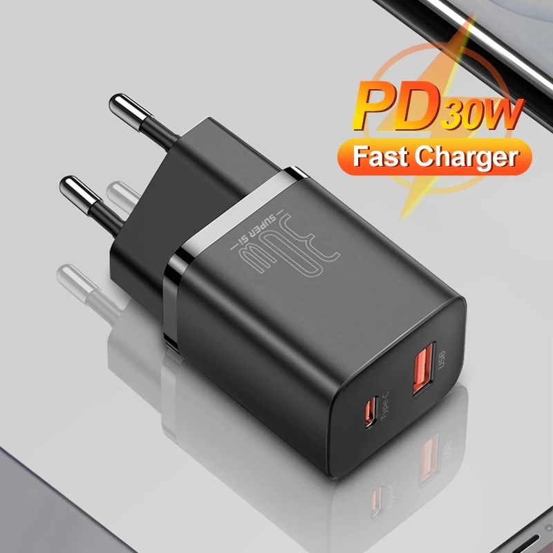

Зарядное устройство Baseus 30W 2in1 для iPhone 11/12/13/iPad/Samsung/Huawei/Xiaomi black