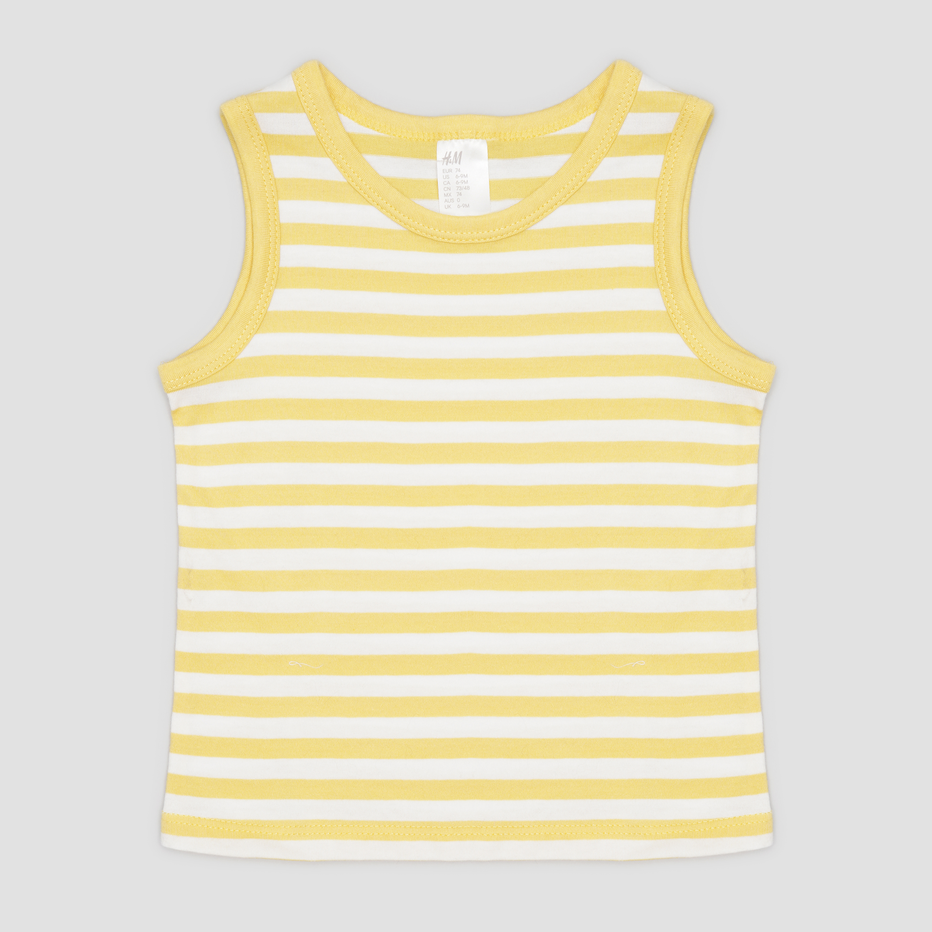 

Майка H&M 1210-8505481 74 см Бело-желтый/Полоска