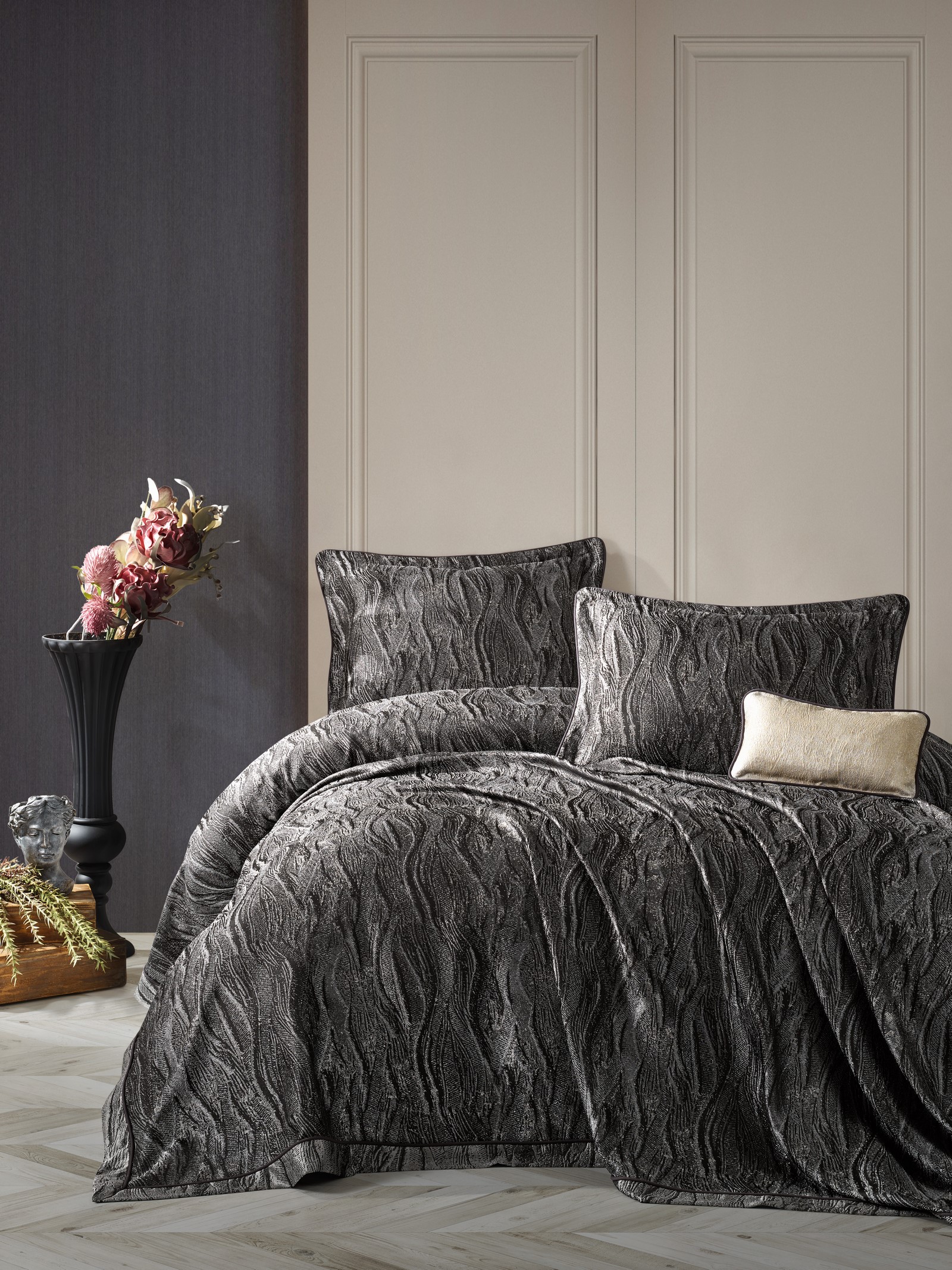 

Покрывало Cotton Box Smart Carita Antrazit 260x250 см