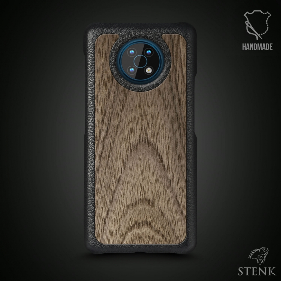 

Кожаная накладка Stenk WoodBacker для Nokia G50 Чёрная
