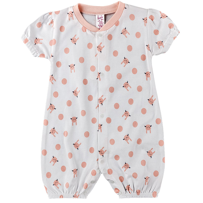 

Полукомбинезон (песочник) летний для девочки BREEZE 62 см белый/персиковый