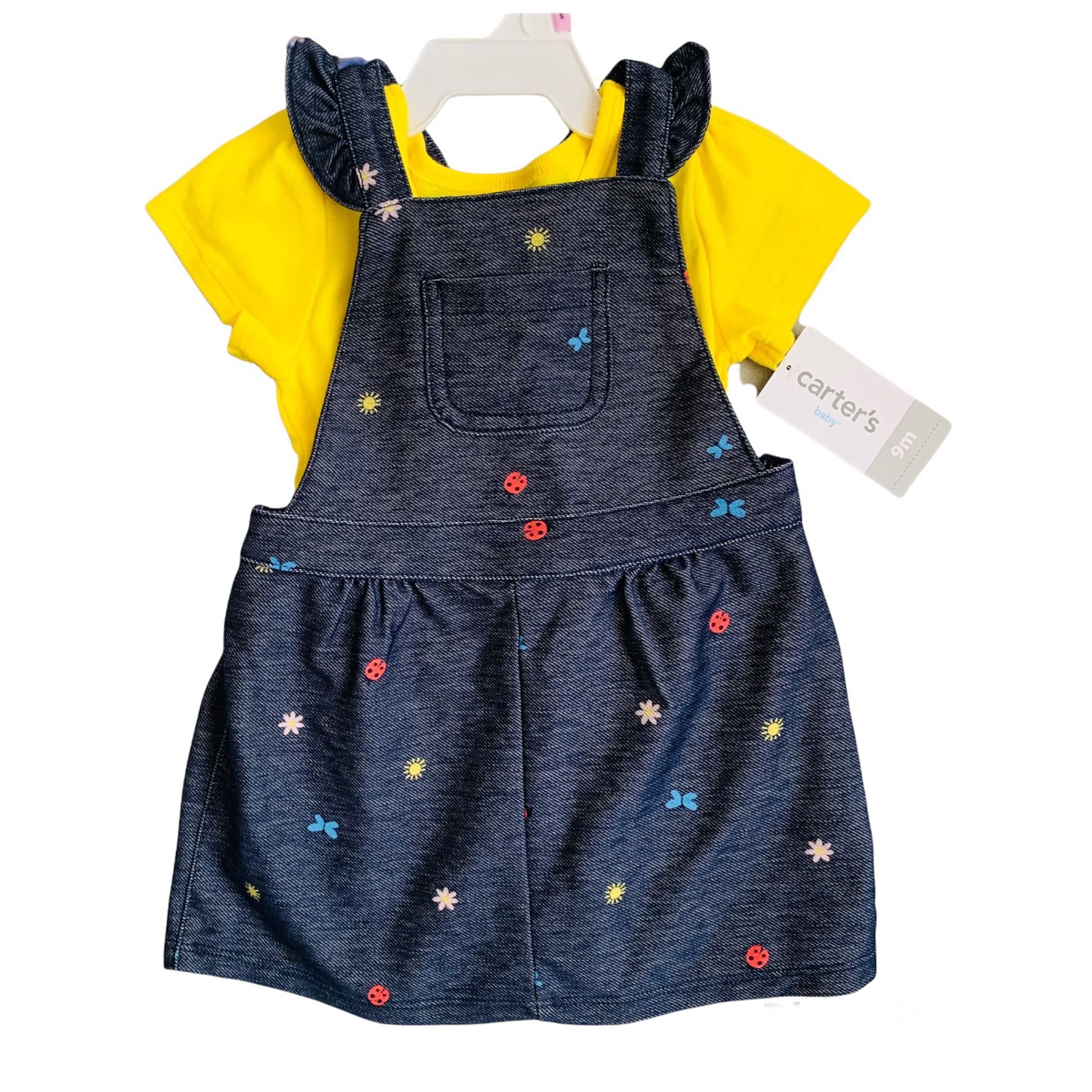 

Комплект ( боди + сарафан) Carters 69-72 см Синий/желтый
