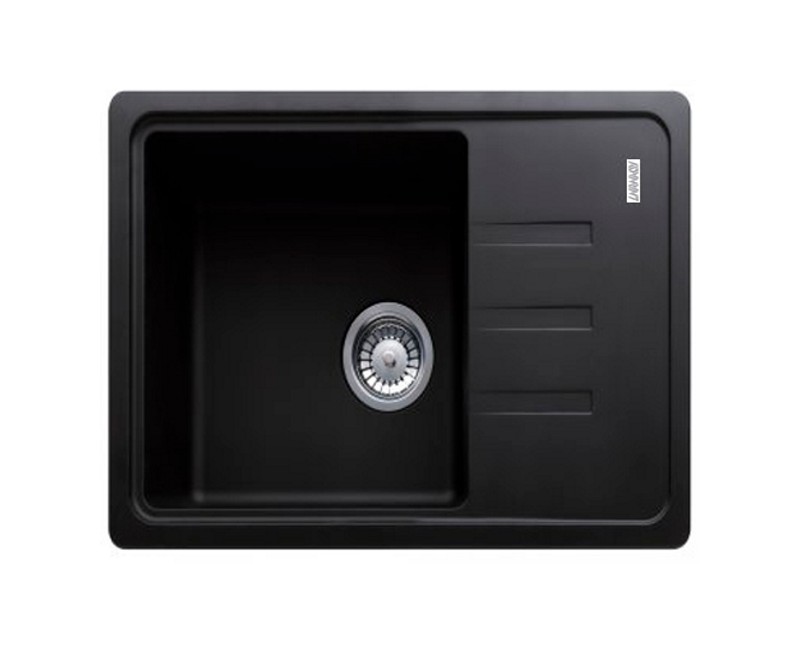 

Гранитная кухонная мойка Adamant Slim Black (Черная) 620x430x200