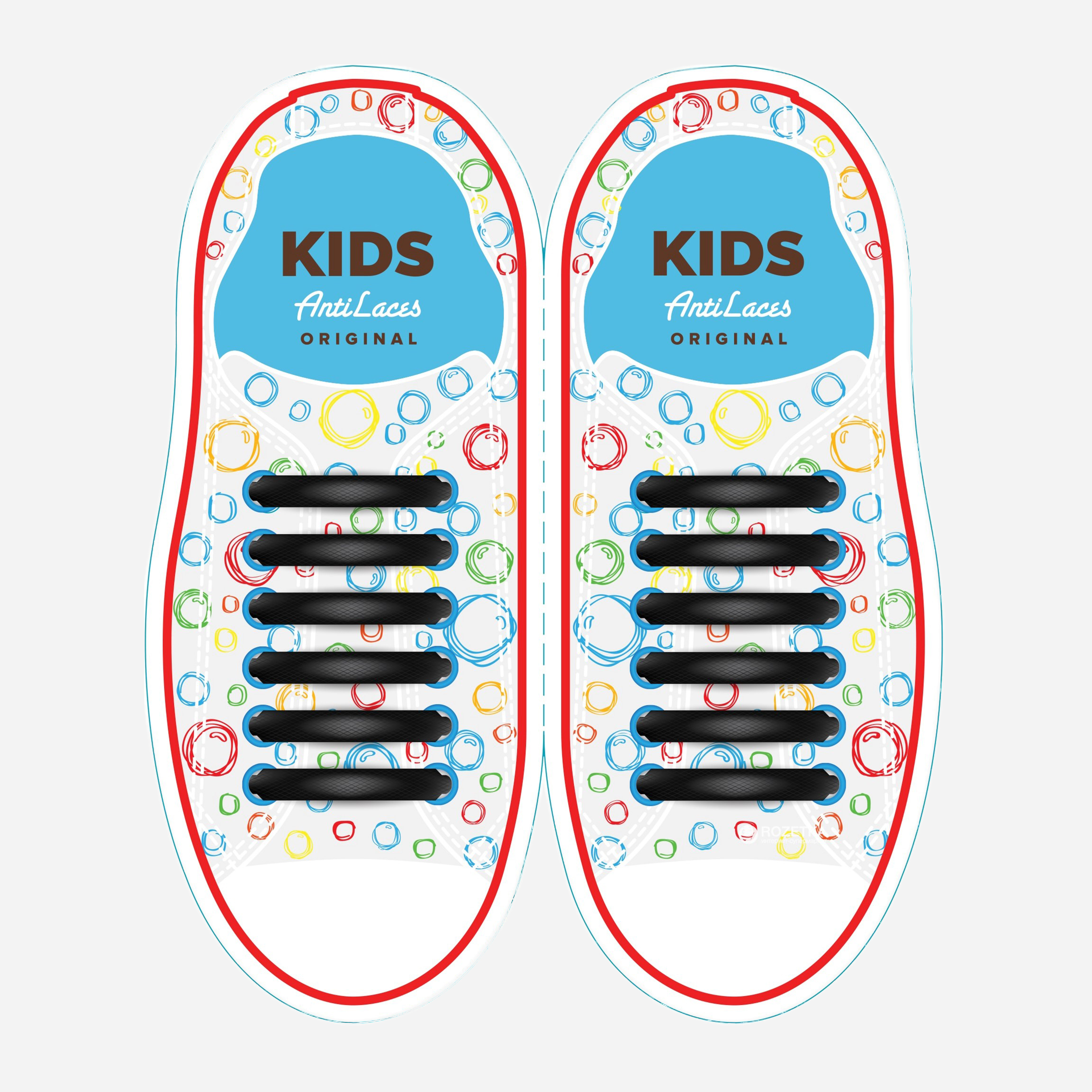 

Силиконовые антишнурки AntiLaces Kids KB38 12 шт Черный