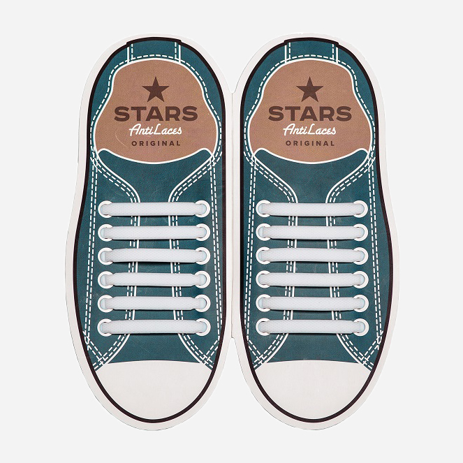 

Силиконовые антишнурки Anti Laces Stars SW565 12 шт Белые