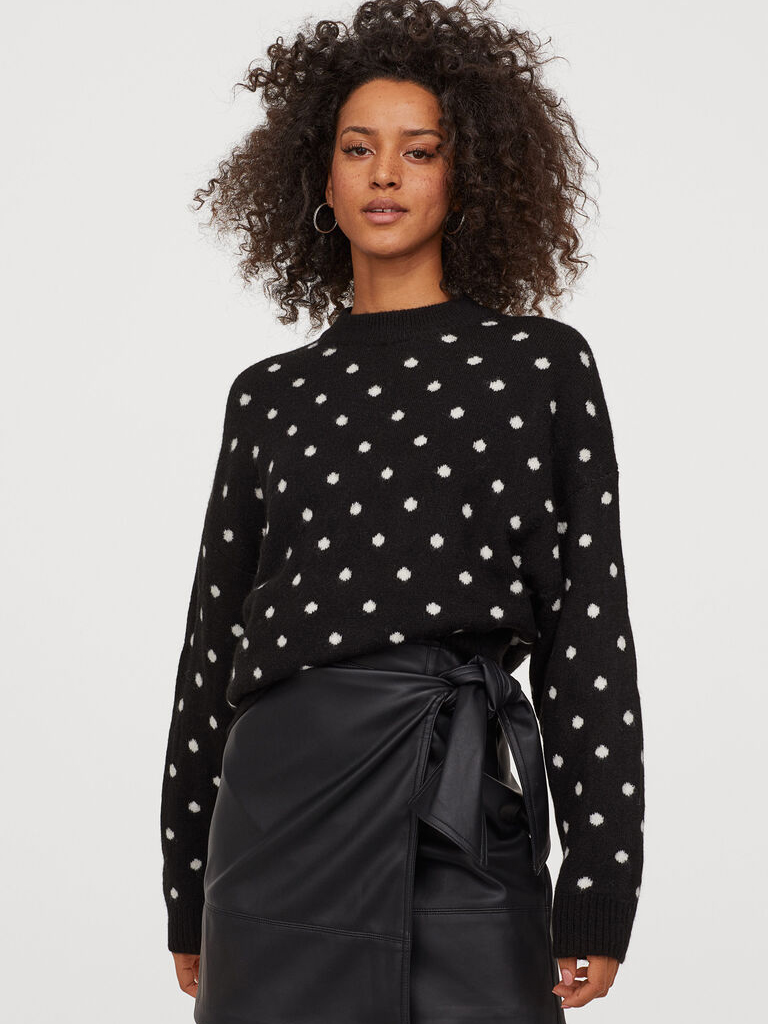 

Джемпер H&M 060826492_dots  Черный с белым, Джемпер H&M 060826492_dots XS Черный с белым