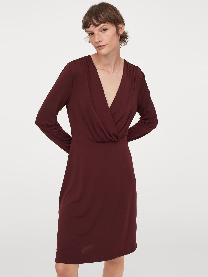 

Платье H&M 060923522  Бордовое, Платье H&M 060923522 XL Бордовое