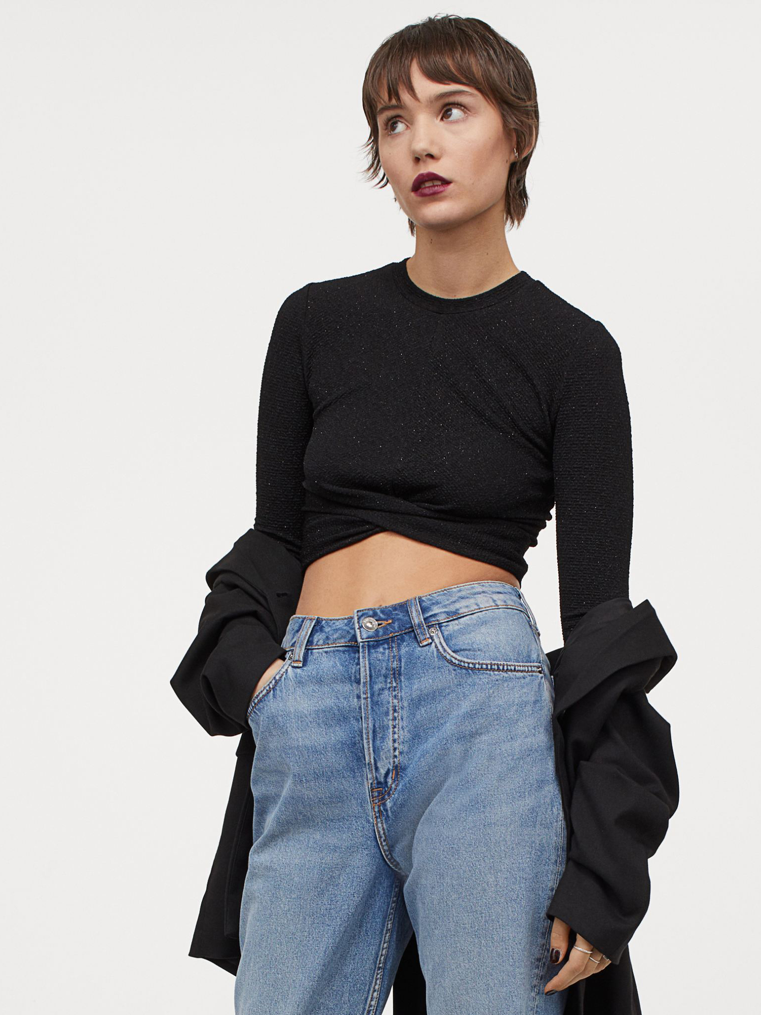 

Топ H&M 060930478_2 S Черный