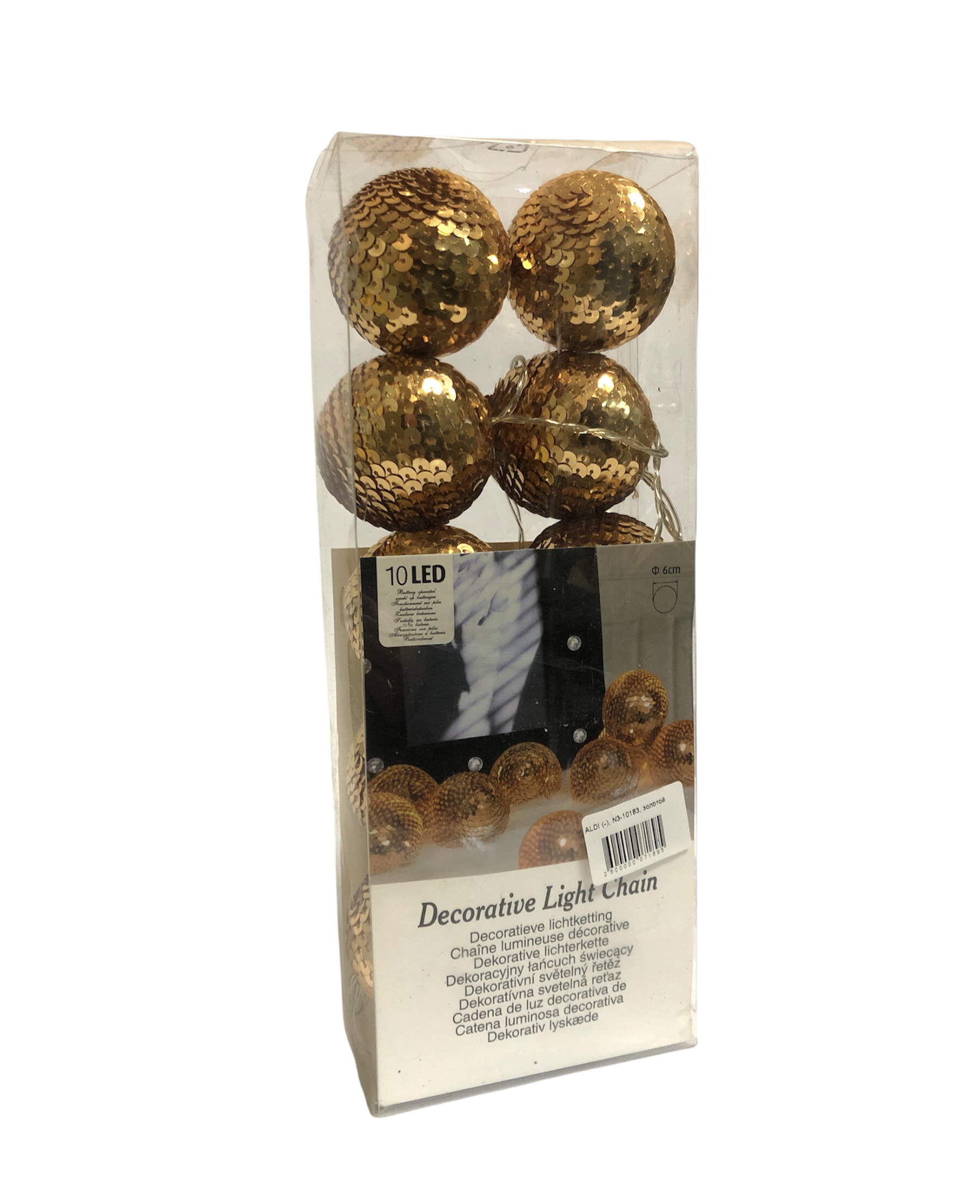 

Новогодние LED игрушки на ёлку ALDI 6 шт. ALDI золотой N3-10183