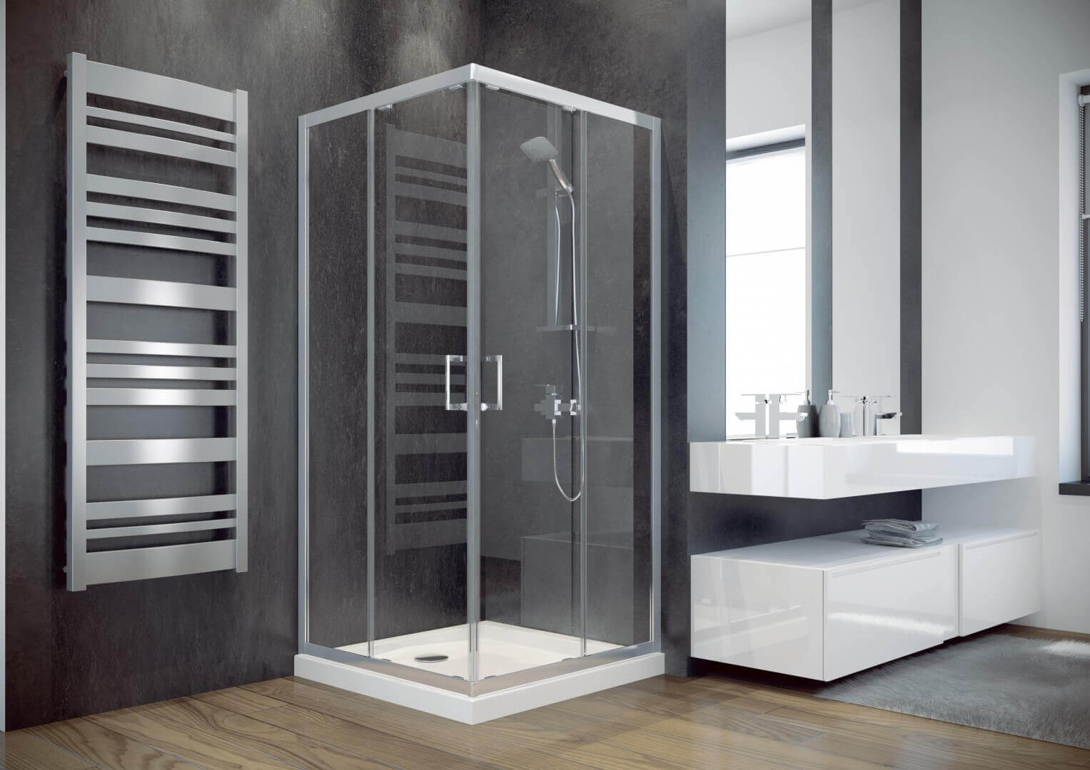 

Душова кабіна Besco Modern 80x80x185, графітне скло (MK-80-185-G)