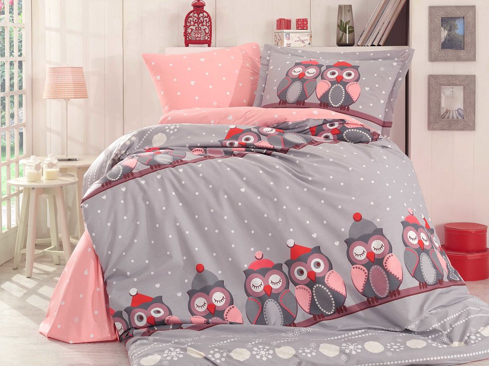 

Постельное белье Poplin Hobby Linda серый полуторный 8698499121782