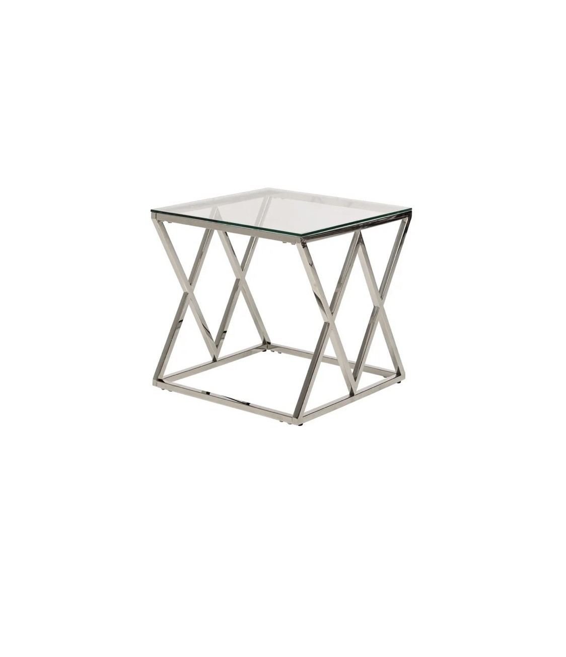 

Стол Фрида 55x55x55 см прозрачный серебро