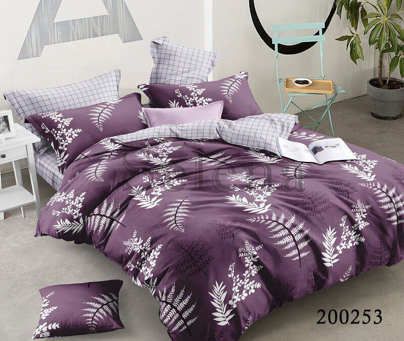 

Постельное белье из ранфорса Selena Гербарий фиолетовый 200253 Полуторный