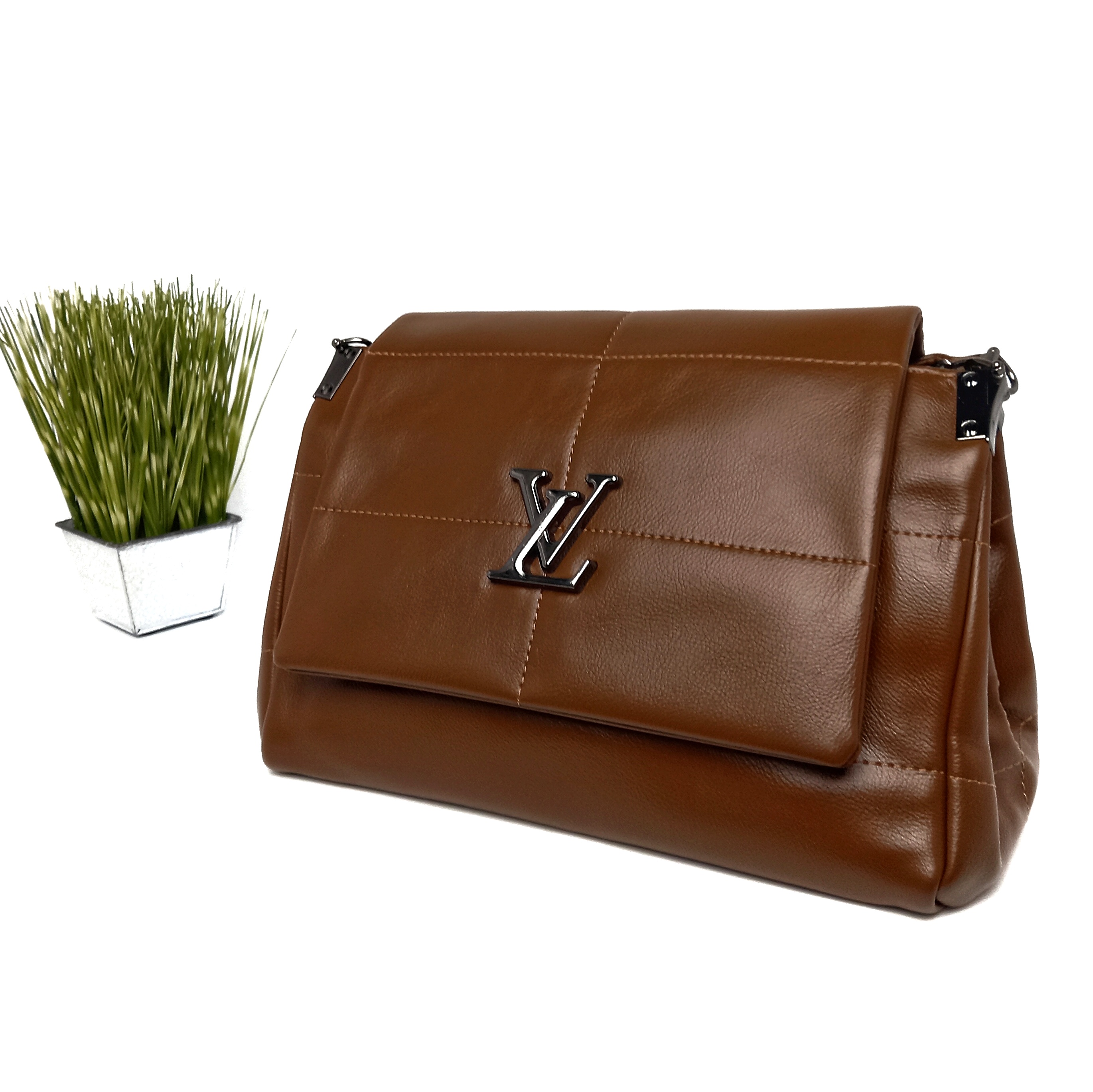 

Молодежная сумка на цепочке искусственная кожа VTTV коричневый XYH-927 brown