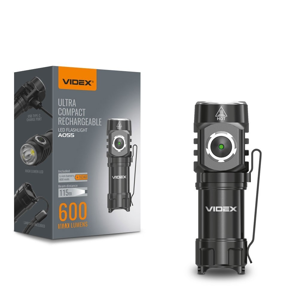 

Портативный светодиодный фонарик A055 VIDEX 600Lm 5700K