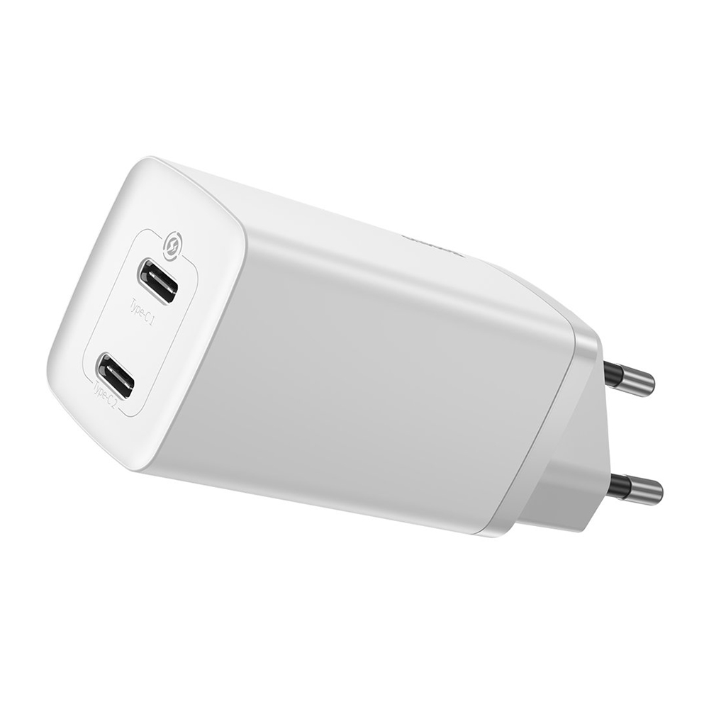 

Зарядное устройство Baseus GaN2 Lite Quick Charger 65W 2xUSB-C White (CCGAN2L-E02)