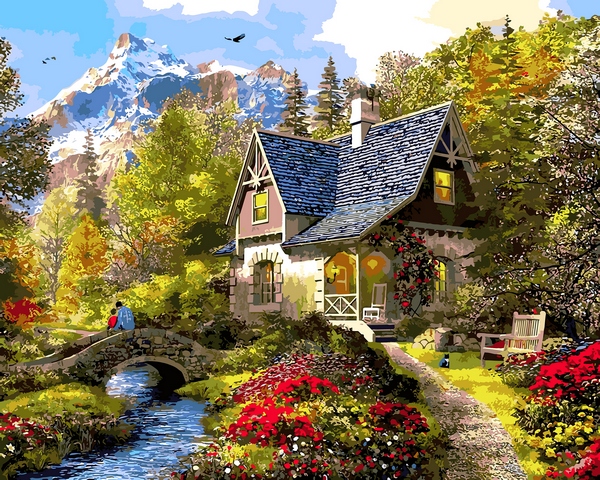 

Вечер в альпах (в раме) Картина по номерам. Babylon Premium 40x50