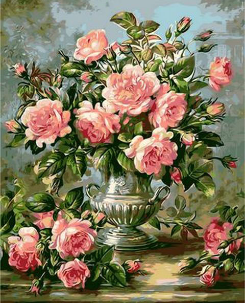 

Кустовая роза розовая. Картина по номерам. Mariposa 40x50
