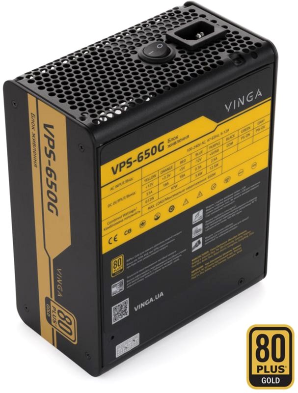

Блок питания Vinga 650W (VPS-650G)