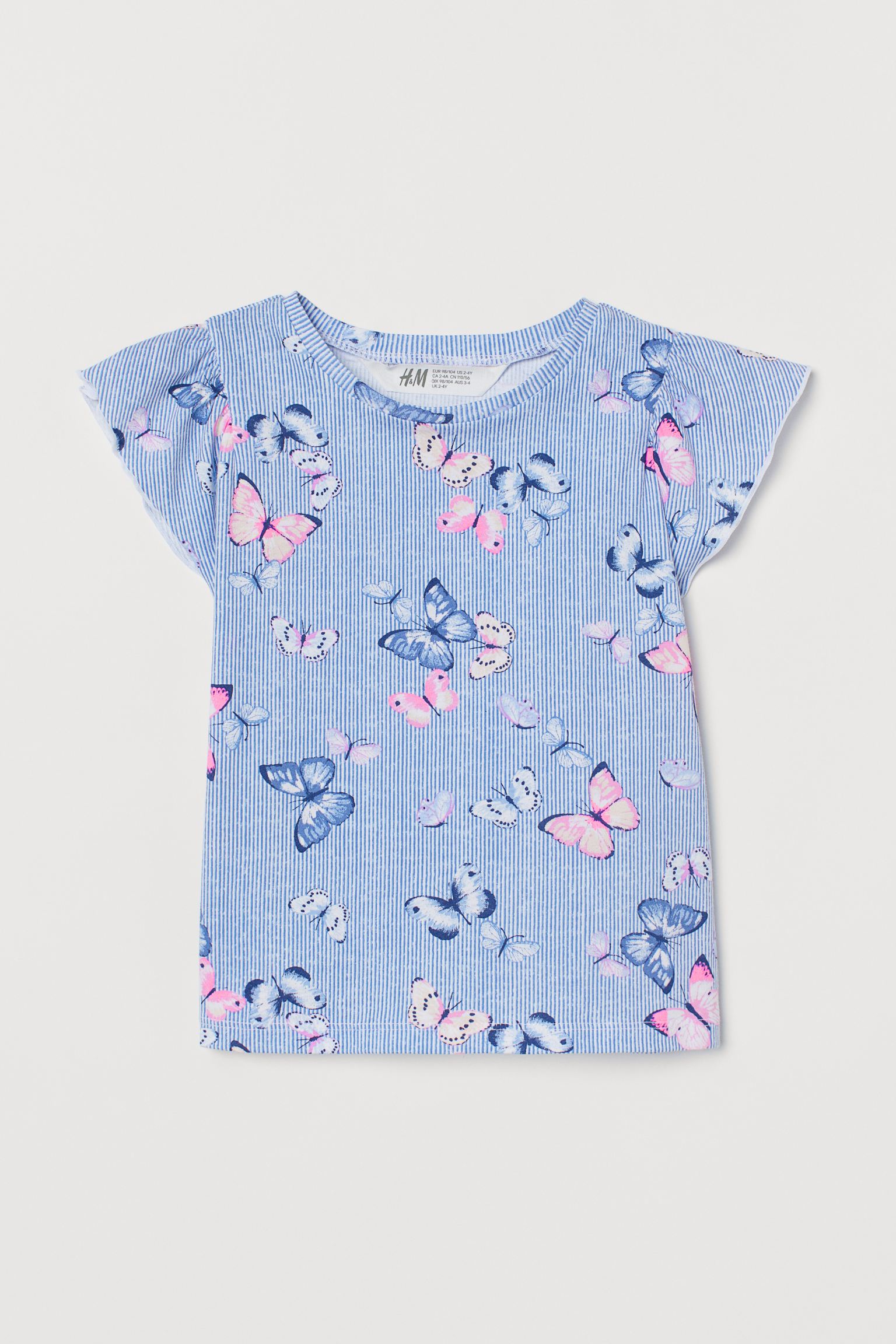 

Футболка H&M 110 116см голубой бабочки 25048655441