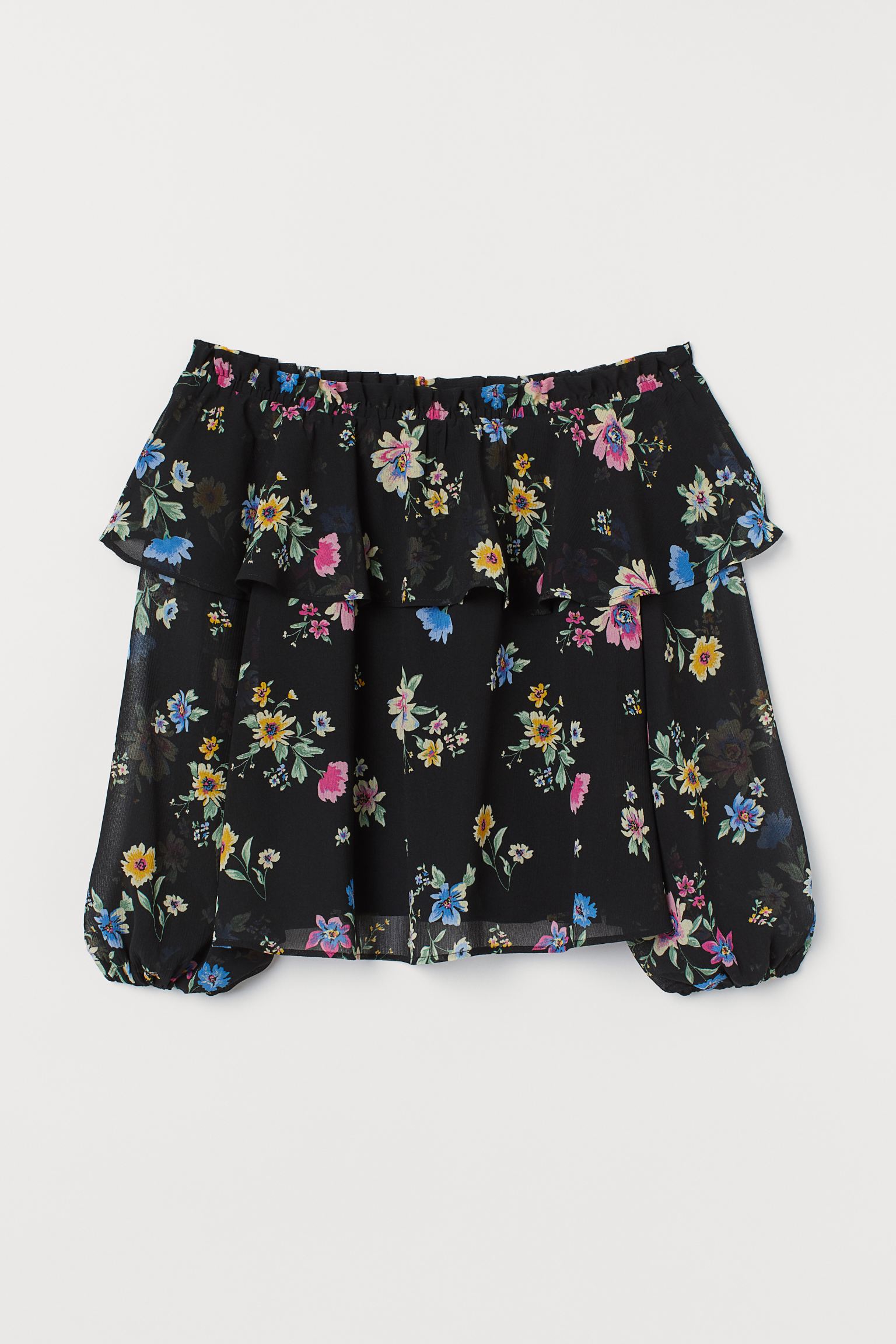

Блуза H&M  черный цветы 23038387701, Блуза H&M 42 черный цветы 23038387701