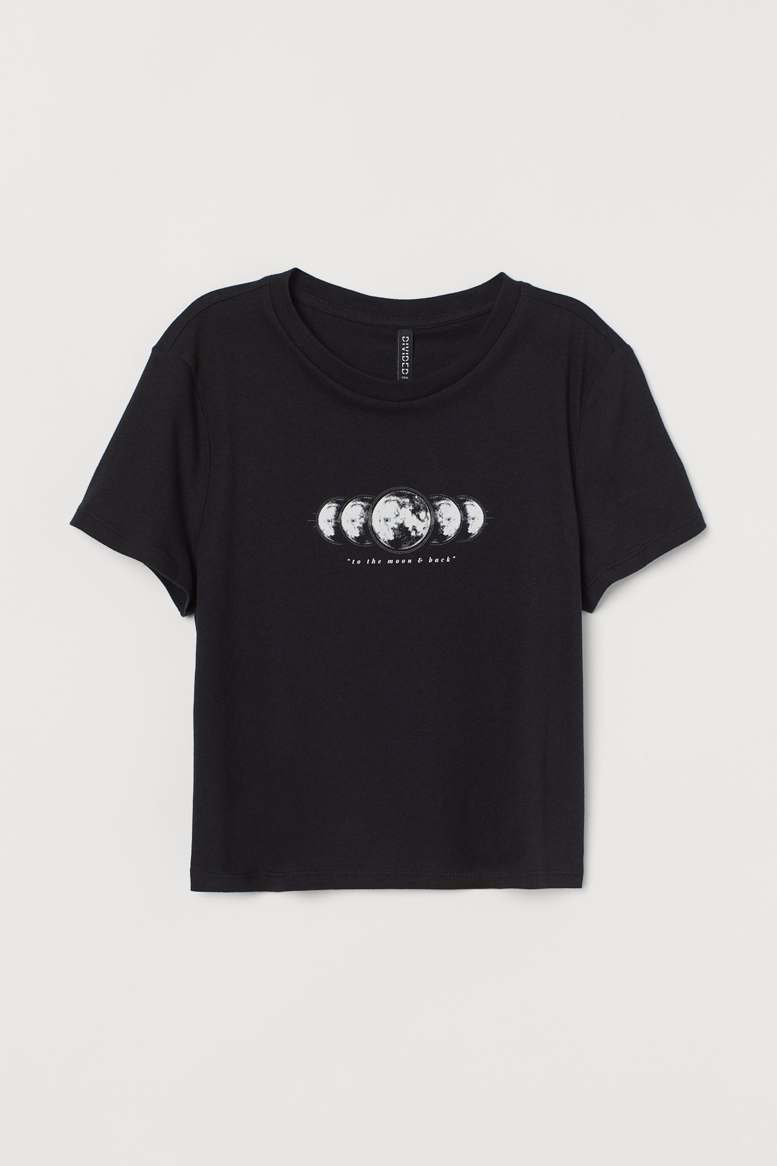 

Футболка H&M S черный принт 1512874122