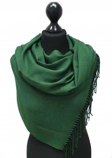 

Шарф женский зеленый хлопковый однотонный 180*70 см