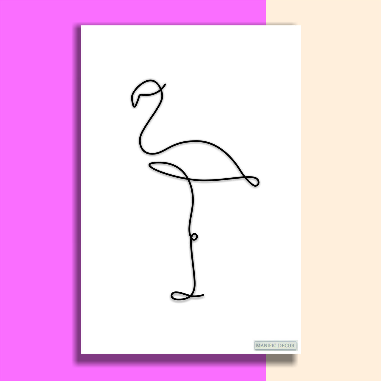 

Картина интерьерная абстрактная настенная арт панно на холсте Manific Decor Wall Art Flamingo / Фламинго 70*90 см