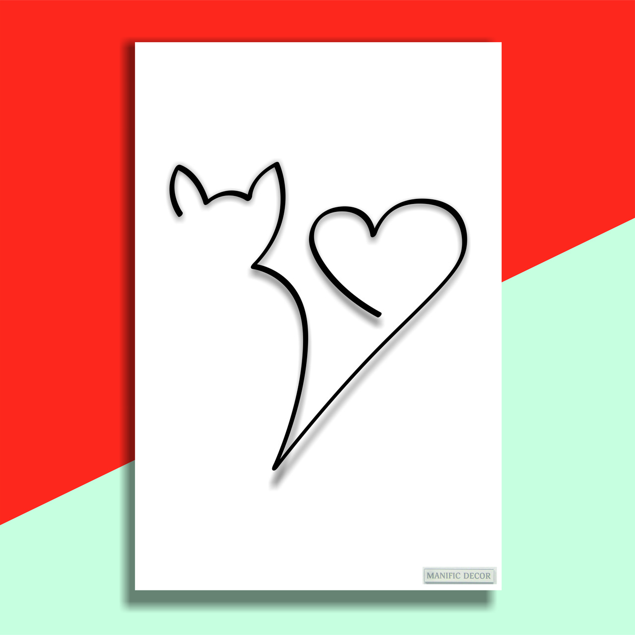 

Картина интерьерная абстрактная настенная арт панно на холсте Manific Decor Wall Art Cat of Love / Кот Любви 70*90 см