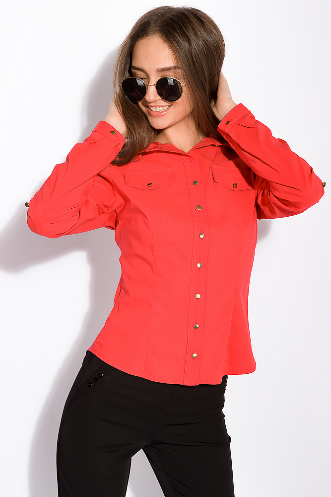 

Рубашка женская классическая Time of Style 118P050 40 Коралловый