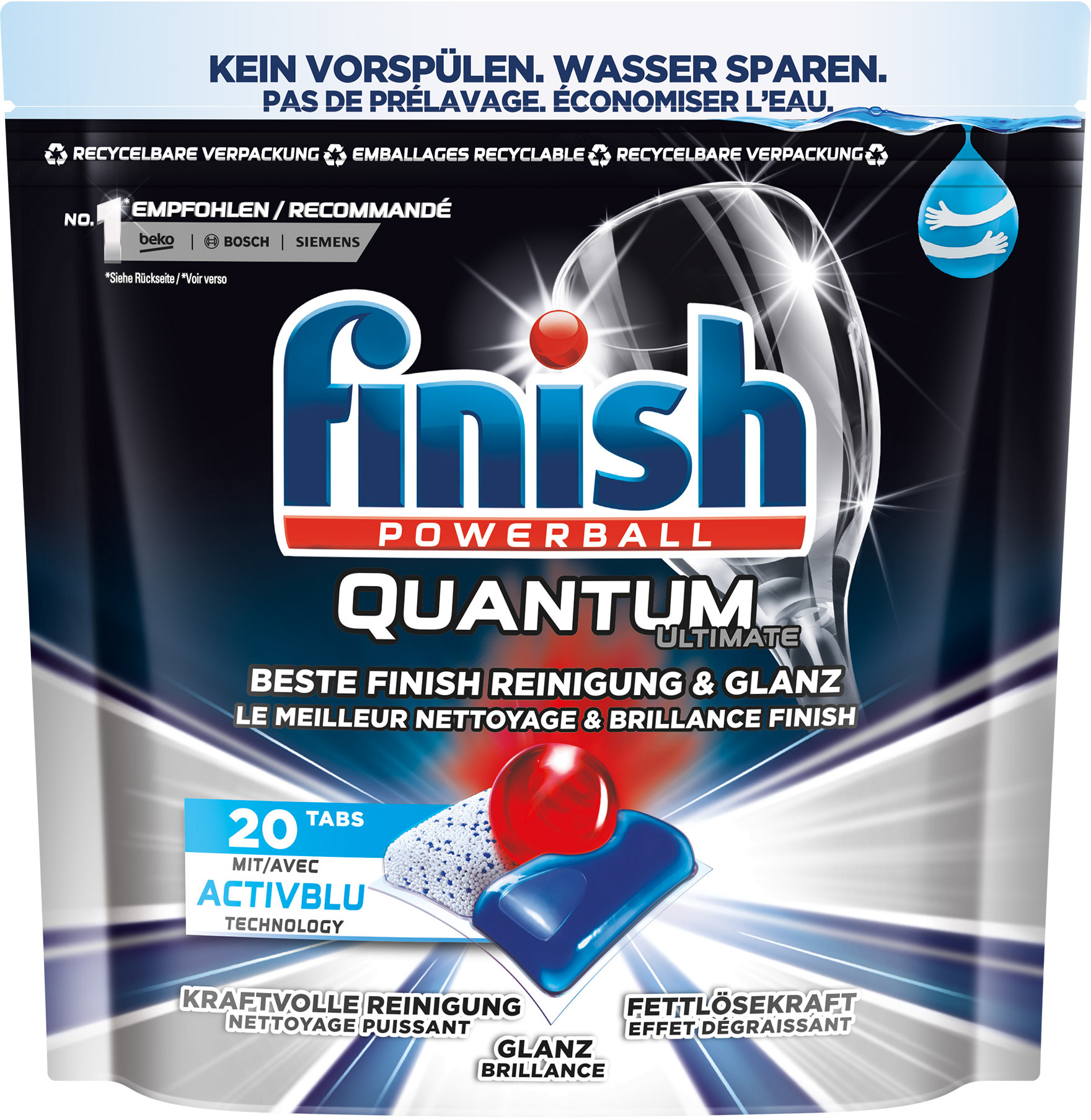 Акція на Таблетки для посудомоечных машин FINISH Quantum Ultimate 20 шт (4002448143093) від Rozetka UA