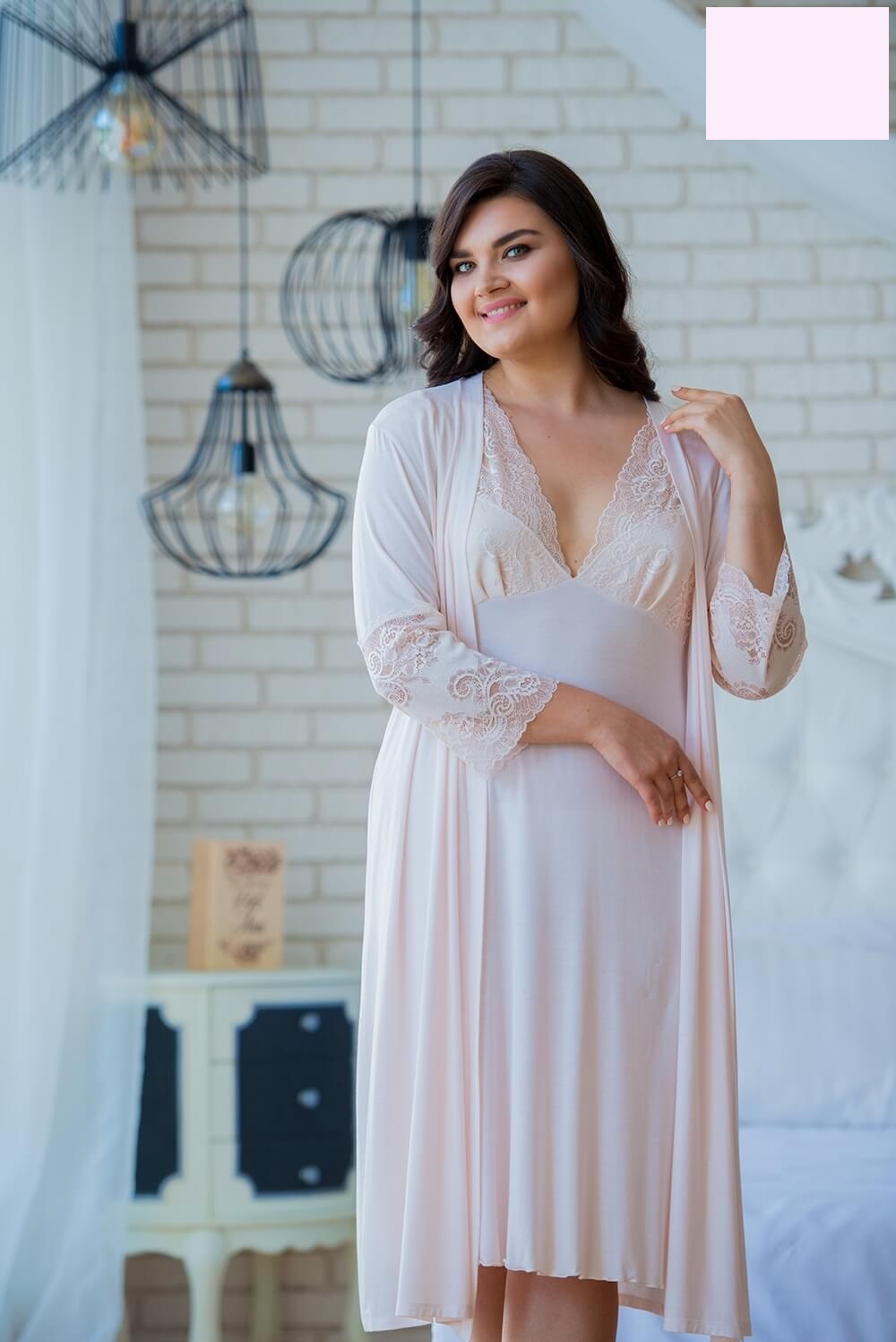 

0265 Жіночий халат Effetto кремовий XXL