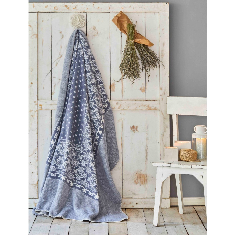 

Плед Karaca Home Mylos indigo индиго 180*220 евро (svt-2000022298810)