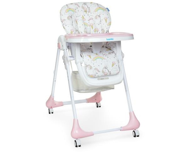 

Стульчик для кормления Bambi M53233 UNICORN бело-розовый