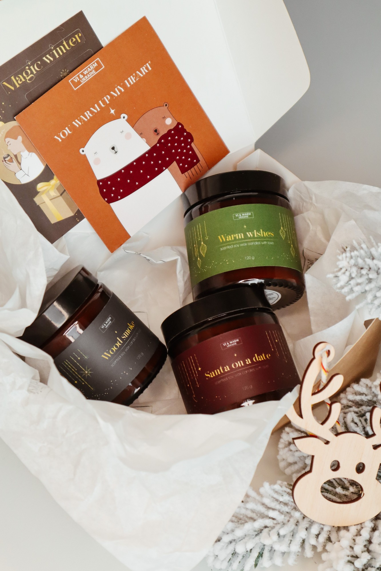 

Подарочный набор соевых свеч VI & Warm Winter box II 3 х 120 стекло коричневый