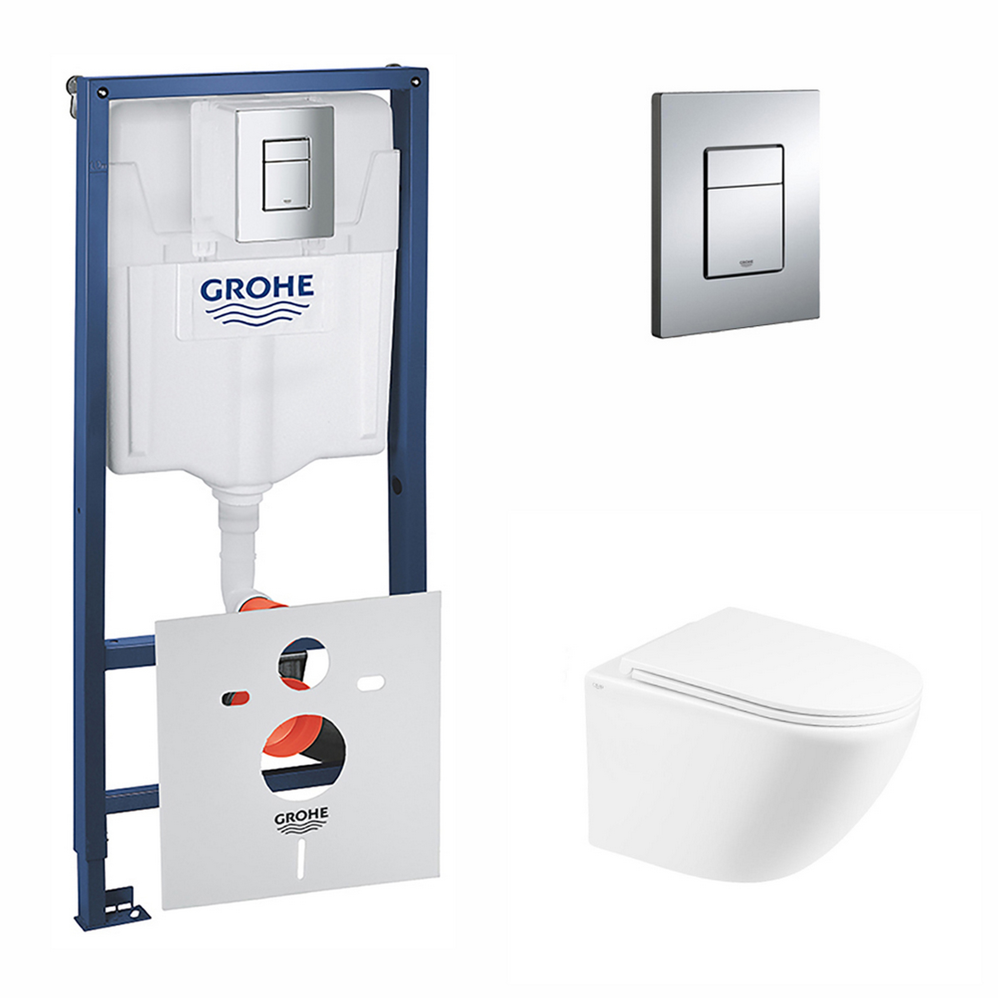 

Набор инсталляция 4 в 1 Grohe Rapid SL 38772001 + унитаз с сиденьем Qtap Robin QT1333046ENRW