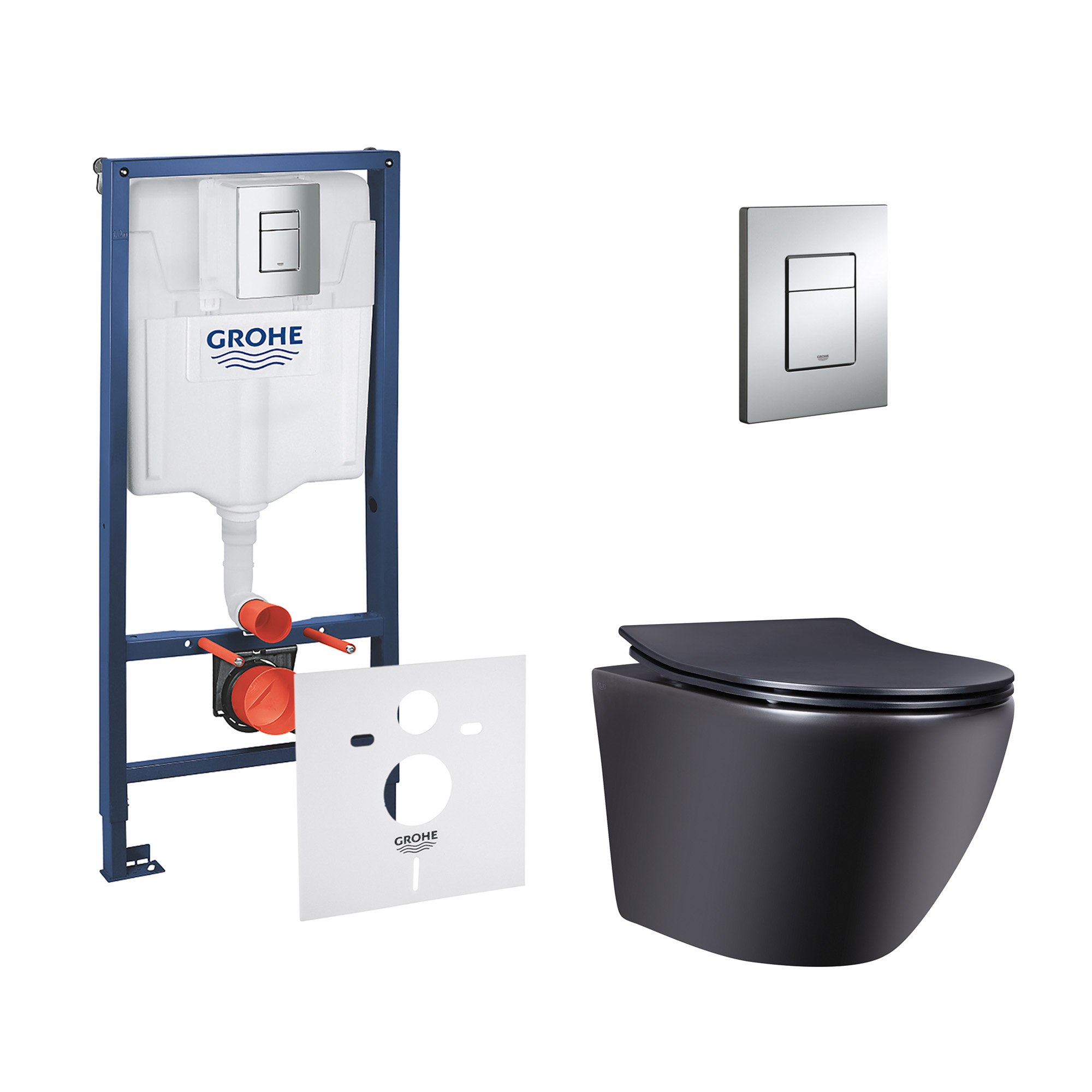 

Набор инсталляция 4 в 1 Grohe Rapid SL 38772001 + унитаз с сиденьем Qtap Robin QT1333046ENRMB