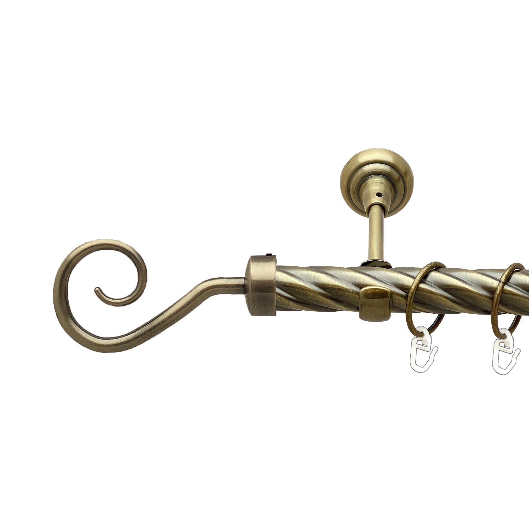 

Карниз Orvit Гак металевий однорядний відкритий скручена труба кільце металеве Антик 25 мм 240 см (00-00017689)