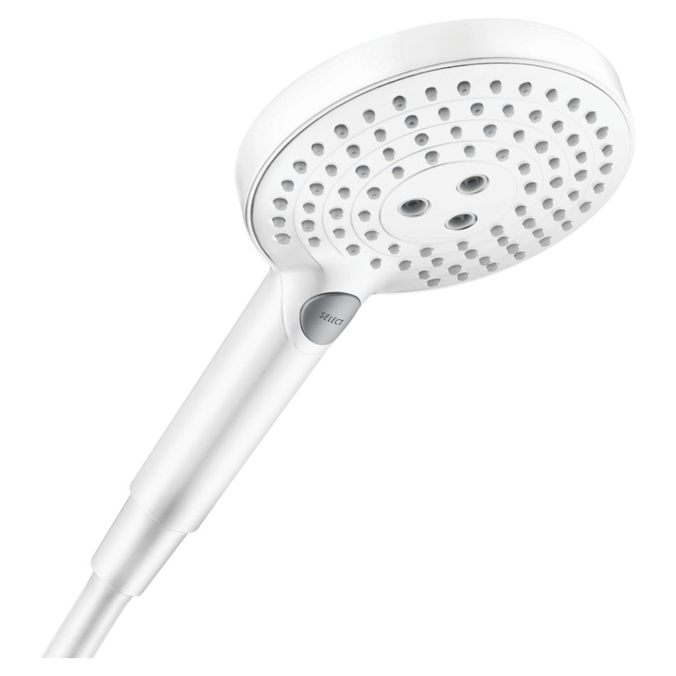 

Ручной душ Hansgrohe Raindance Select S 120 3jet EcoSmart 9L, белый матовый (26531700)