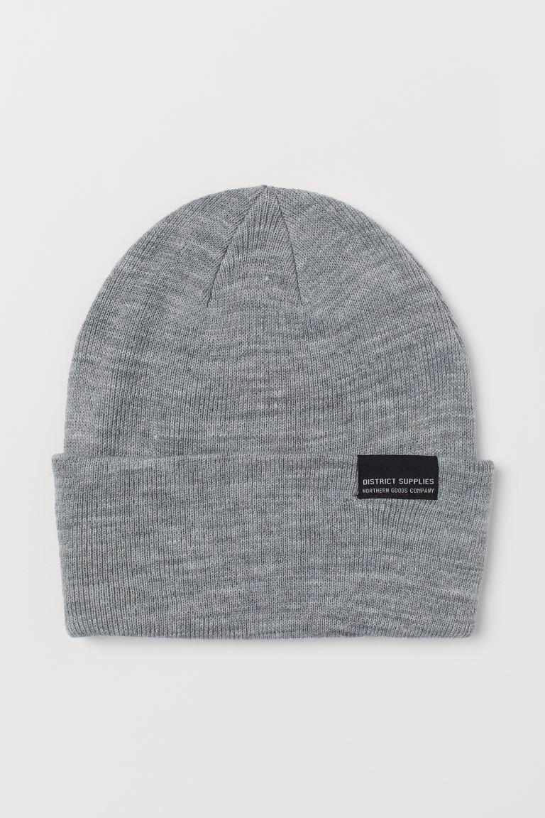 

Шапка с подворотом H&M серая 0727947005